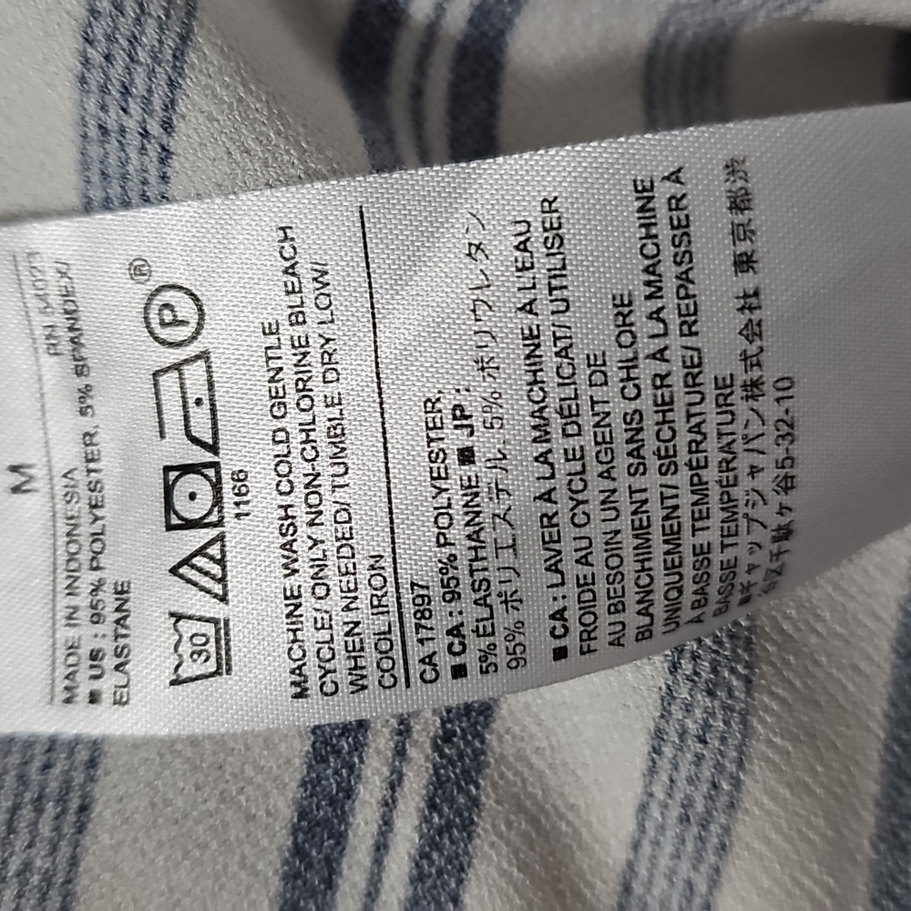 Banana Republic Striped Blue and White Sleeveless Dress - Picture 3 of 4